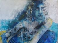 Bright and Blue (2021) Mischtechnik auf Leinwand, 60 x 80 cm